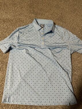 FootJoy Men’s Light Blue Patterned Golf Polo